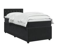 Letto box spring con materasso Nero 80 x 200 cm Velluto