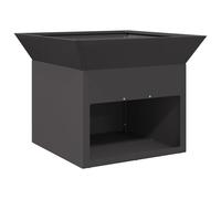 vidaXL Braciere Colore: nero, materiale: acciaio, dimensioni: 50 x 40 cm, solo per esterni, riscaldamento a legna, portatile, stile industriale con possibilità di sospensione, arrugginisce nel tempo