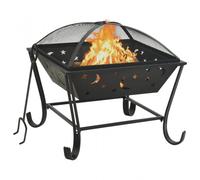 VidaXL Braciere con Attizzatoio XXL 62cm Acciaio