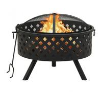 VidaXL Braciere con Attizzatoio XXL 68cm Acciaio