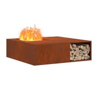 vidaXL Braciere rustico in acciaio stagionato per giardino e patio | Resistente al calore e alla ruggine | Spazio per grandi tronchi | Perfetto per l'estate | Taglia media