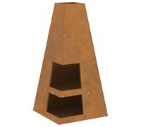 vidaXL Focolare Moderno da Esterno a Forma di Cono in Acciaio Resistente al Calore Ottimo per Riunioni e Feste con Focolari Anti-Ruggine a Legna da Giardino