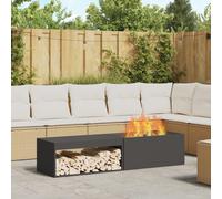 vidaXL Braciere con Stoccaggio per Legna Nero 160x45x35 cm Acciaio
