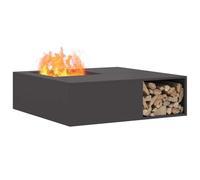 vidaXL Focolare Esterno Quadrato Nero Con Design in Acciaio Laminato a Freddo 50000 BTUs Resistente alla Ruggine Per Raduni e Feste Soluzione di Riscaldamento Moderna per Patios Giardini Focolari in M