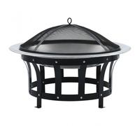 VidaXL Braciere da Esterno con Griglia 76 cm in Acciaio Inossidabile