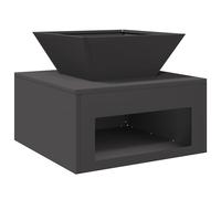 vidaXL Braciere da esterno in acciaio nero, quadrato, 50 x 50 x 40 cm, riscaldato a legno, design portatile, ideale per giardini e terrazze, resistente al calore, stile industriale, giardino cubico