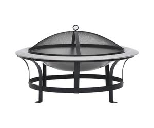 vidaXL Braciere da Giardino con Griglia in Acciaio Inox 76 cm