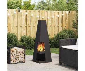 vidaXL Braciere Nero 35 x 35 x 100 cm Acciaio Corten