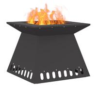 vidaxl Braciere da esterno, quadrato, in acciaio nero opaco, in metallo laminato a freddo, antiruggine, versatile per patio, giardino, terrazza, balcone