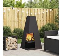 vidaXL Braciere Nero 50 x 50 x 100 cm Acciaio Corten