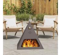 vidaXL Braciere Nero 50 x 50 x 51 cm acciaio corten