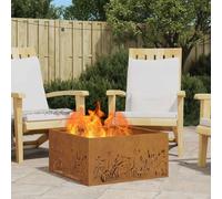 vidaXL Braciere Quadrato 60x60x30 cm Acciaio Inossidabile