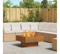 vidaXL Braciere quadrato in acciaio Corten, 80 x 40 cm, resistente alla ruggine, in metallo, per giardino e patio