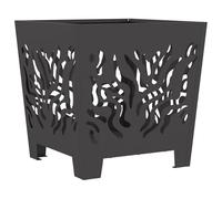 vidaXL Braciere in acciaio nero, resistente e portatile, per esterni, design quadrato con finitura opaca, perfetto per terrazze, balconi e giardini