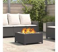 vidaXL Braciere Quadrato Nero 60x60x30 cm Acciaio