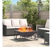 vidaXL Braciere Quadrato Nero 80x80x40 cm Acciaio