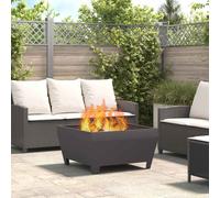 vidaXL Braciere Quadrato Nero 80x80x43 cm in Acciaio -