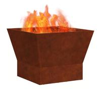 vidaXL Focolare Rustico a Legna Acciaio Invecchiato Marrone 40 X 30 cm Durevole Focolari da Esterno Quadrato Invecchiato