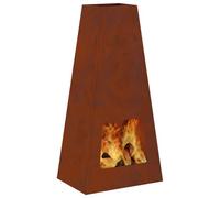 vidaXL Focolare Marrone 50 x 35 x 100 cm, Camino Moderno a Cono, Resistente agli Agenti atmosferici, Stufa da Giardino e terrazzo per Bruciare Legna