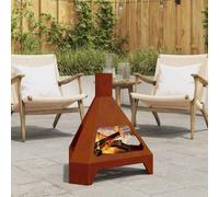 vidaXL Braciere Ruggine 50 x 43 x 52 cm Acciaio Corten