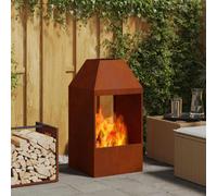 vidaXL Braciere Ruggine 50 x 50 x 100 cm Acciaio Corten
