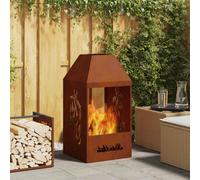 vidaXL Braciere Ruggine 50 x 50 x 100 cm Acciaio Corten