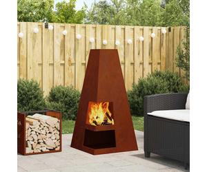 vidaXL Braciere Ruggine 50 x 50 x 100 cm Acciaio Corten