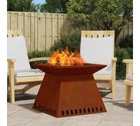 vidaXL Braciere Ruggine 60 x 60 x 50 cm Acciaio Corten