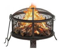 VidaXL Braciere Rustico con Attizzatoio XXL 67,5 cm Acciaio