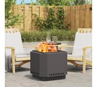 vidaXL Braciere Senza Fumi Nero 58x58x51 cm Acciaio