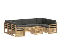 vidaXL Buiten bankenset 10 st Wit en antracietkleurig Polyester
