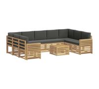 vidaXL Buiten bankenset 10 st Wit en antracietkleurig Polyester