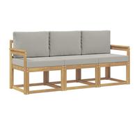 vidaXL Set di divani da esterno 3 pcs Bianco e Grigio Chiaro, Divano da esterno, lounge moderna per giardino, set sezionale per relax in patio, collezione stilosa
