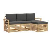 vidaXL Buiten bankenset 4 st Wit en antracietkleurig Polyester