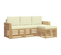 vidaXL Buiten bankenset 4 st Wit en crèmekleurig Polyester