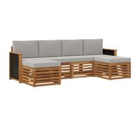 vidaXL Set di divani in legno massello di acacia, divano da giardino moderno, comodo set di mobili, sedie da terrazza durevoli, stile lounge