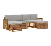 vidaXL Set di divani in legno massello di acacia, divano da giardino moderno, comodo set di mobili, sedie da terrazza durevoli, stile lounge