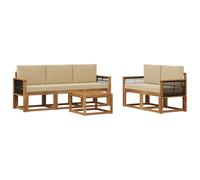 vidaXL Set di divani da esterni con cuscino, 6 pezzi, divano da giardino, moderno set di mobili da terrazza, ideale per rilassarsi e rilassarsi all'aperto
