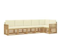 vidaXL Set di divani da esterno, 6 pezzi, bianco e crema, divano moderno da giardino, comodo set da patio, mobili sezionali per terrazza e lounge