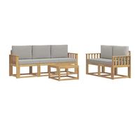 vidaXL Set di divani da esterno 6 pcs Bianco e Grigio Chiaro, Divano da giardino outdoor, set moderno per il patio, comodo lounge per rilassarsi in terrazza