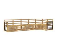 vidaXL Set di divani da esterno 6 pcs Bianco 306 x 128,5 x 73 cm, Divano da giardino, sezione moderna, mobilio per esterni, relax in terrazza, set confortevole