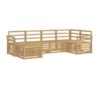 vidaXL Set di divani da esterno 6 pcs Bianco Poliestere, Divano da esterno, moderno, angolare, per giardino, arredo patio, set relax in veranda
