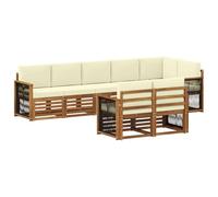vidaXL Set di divani in legno massello di acacia, divano da giardino, sedute moderne per esterni, mobili comodi