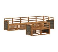 vidaXL Set di divani in legno massello di acacia, divano da giardino, sedute moderne per esterni, mobili comodi