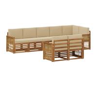 vidaXL Set di divani in legno massello di acacia, divano da giardino, sedute moderne per esterni, mobili comodi