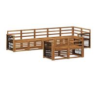 vidaXL Set di divani in legno massello di acacia, divano da giardino, sedute moderne per esterni, mobili comodi