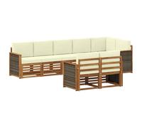 vidaXL Set di divani in legno massello di acacia, divano da giardino, sedute moderne per esterni, mobili comodi