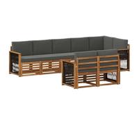 vidaXL Set di divani in legno massello di acacia, divano da giardino, sedute moderne per esterni, mobili comodi