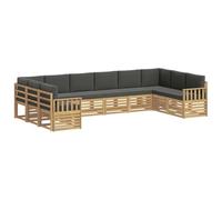 vidaXL Set di divani da esterno, 7 pezzi, bianco e antracite, set divano da giardino, sezione moderna, seduta comoda, mobili resistenti per il patio