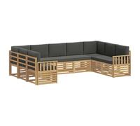 vidaXL Set di divani da esterno, 7 pezzi, bianco e antracite, mobili da giardino, set moderno per patio, divano durevole, sedute sezionali per terrazza e soggiorno